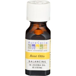 Aura Cacia Kostbares ätherisches Öl Rose Otto, 0,5 Oz – Packung mit 1