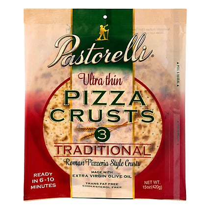 Pastorelli Crust Pizza Dünn Weiß 12In 3Pk 15 Oz – Packung mit 10