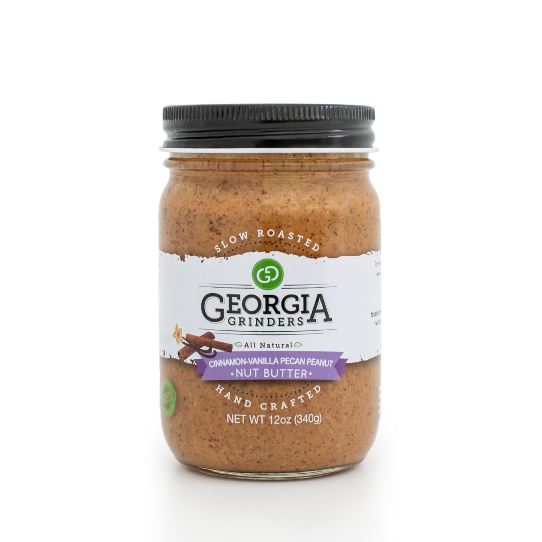 Georgia Grinders Zimt Vanille Pekannuss-Erdnuss Butterglas – 12 oz