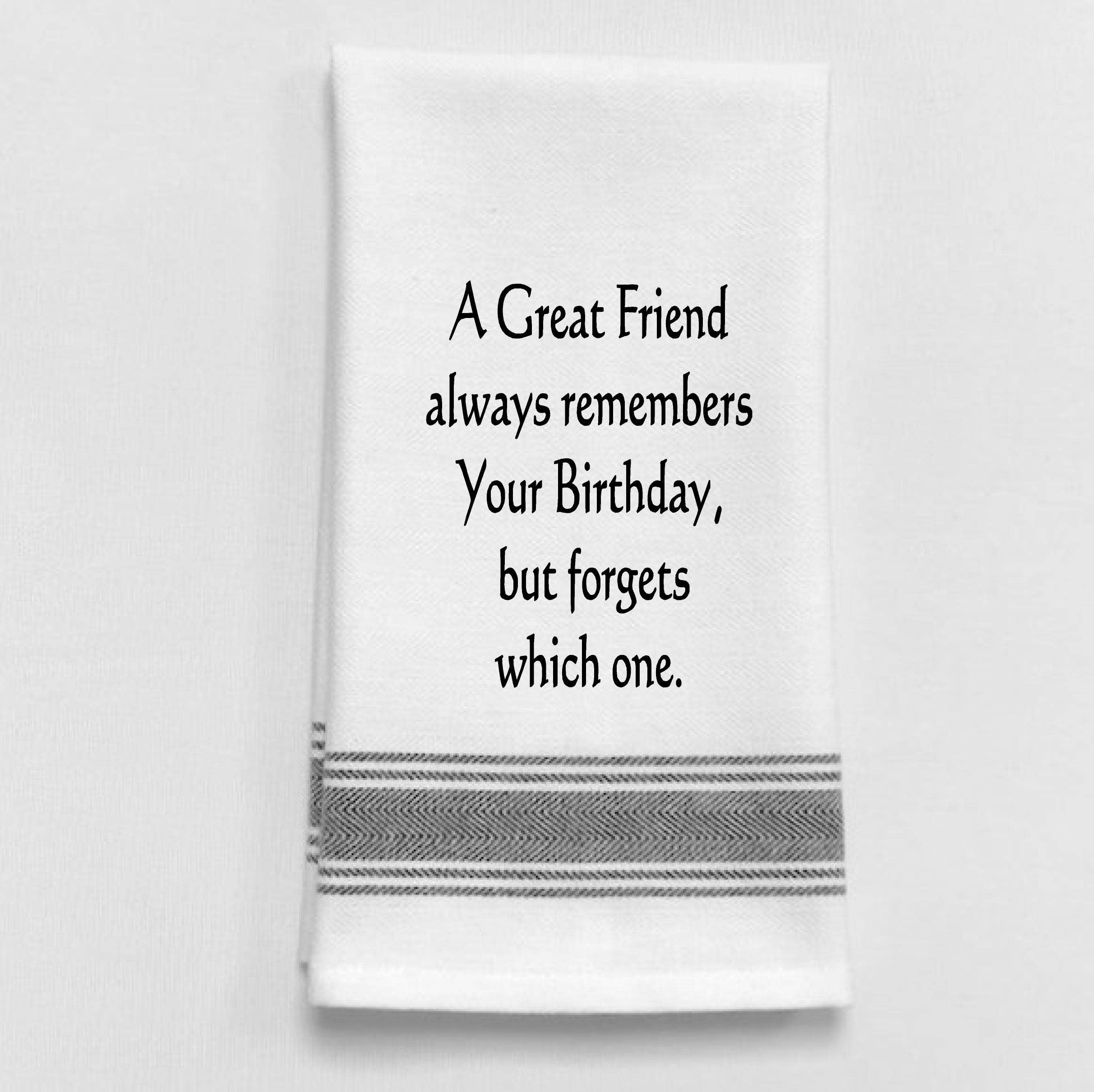 Wild Hare Designs – “Ein großer Freund immer...” Weiß Kitchen Towel