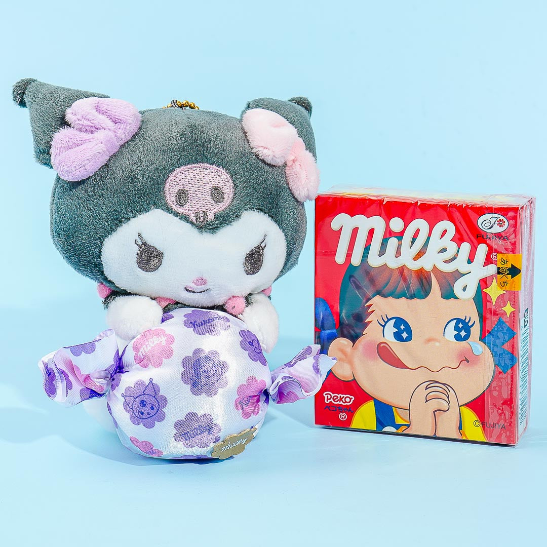 Kuromi Süßigkeiten Plüsch Charm & Milchige Süßigkeiten Set