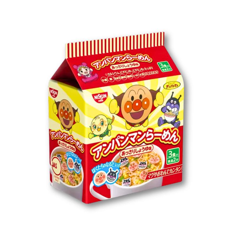 Anpanman Ramen Packung – Leichte Sojasauce Geschmack 3 Stück Packung