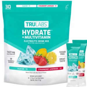 TruLabs zuckerfrei Hydrate + Multivitamin Electrolyte Drink Mischung, 30 Stick Packs, 1422mg Elektrolyte, 19 Vitamine & Mineralien