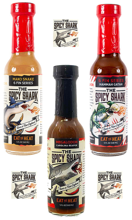 Spicy Shark Heißeste Saucen 3er Packung, 3/5oz