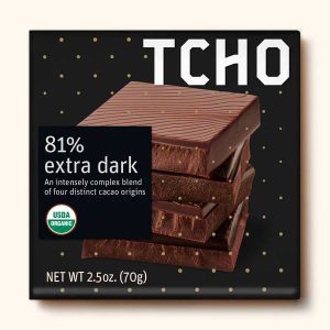 TCHO – 81% extra dunkle Schokoriegel, 2,5 Unzen Packung mit 12