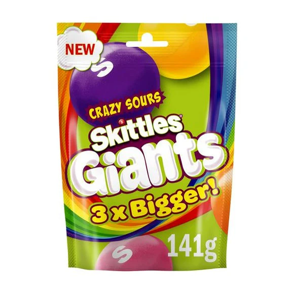 Skittles Riesen Verrückt Sours141g Großbritannien (Fall 12)