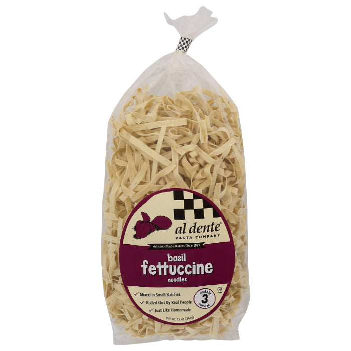 Al Dente – Fettuccine Basil Pasta, 12 Unzen – Packung mit 6 Stück