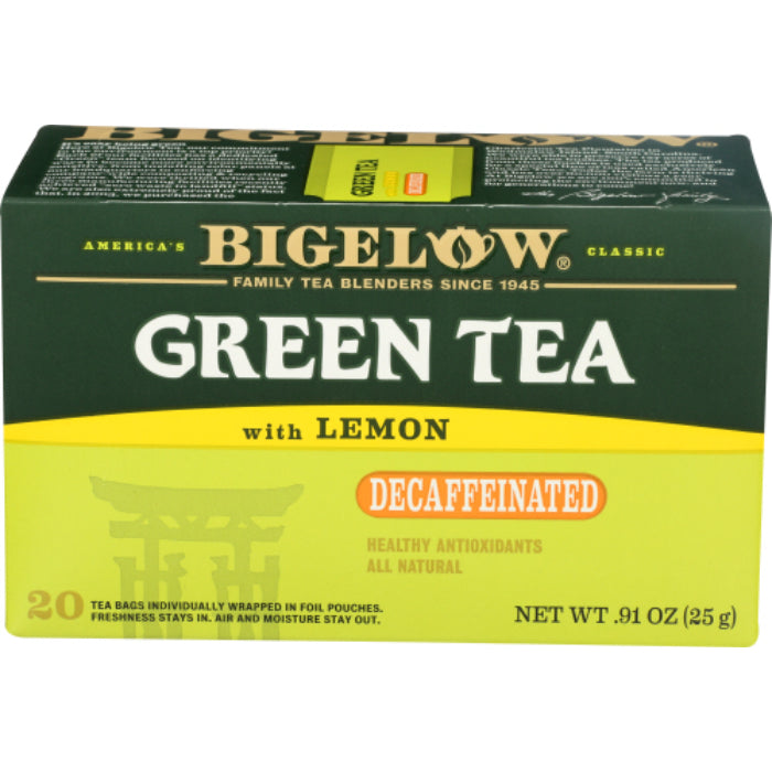 Bigelow Entkoffeiniert Grüner Zitronentee, 20 Beutel, 0,91 oz – Packung mit 6 Stück