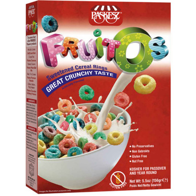 Paskesz Passah Fruitos gesüßte Getreideringe, glutenfrei, 5,5 oz