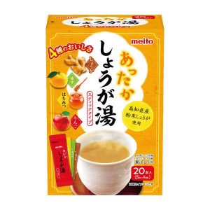 Meito, ”Attaka Shouga yu” Instant Ingwer-Drink. 4 verschiedene Sorten Schachtel, 20 Sticks