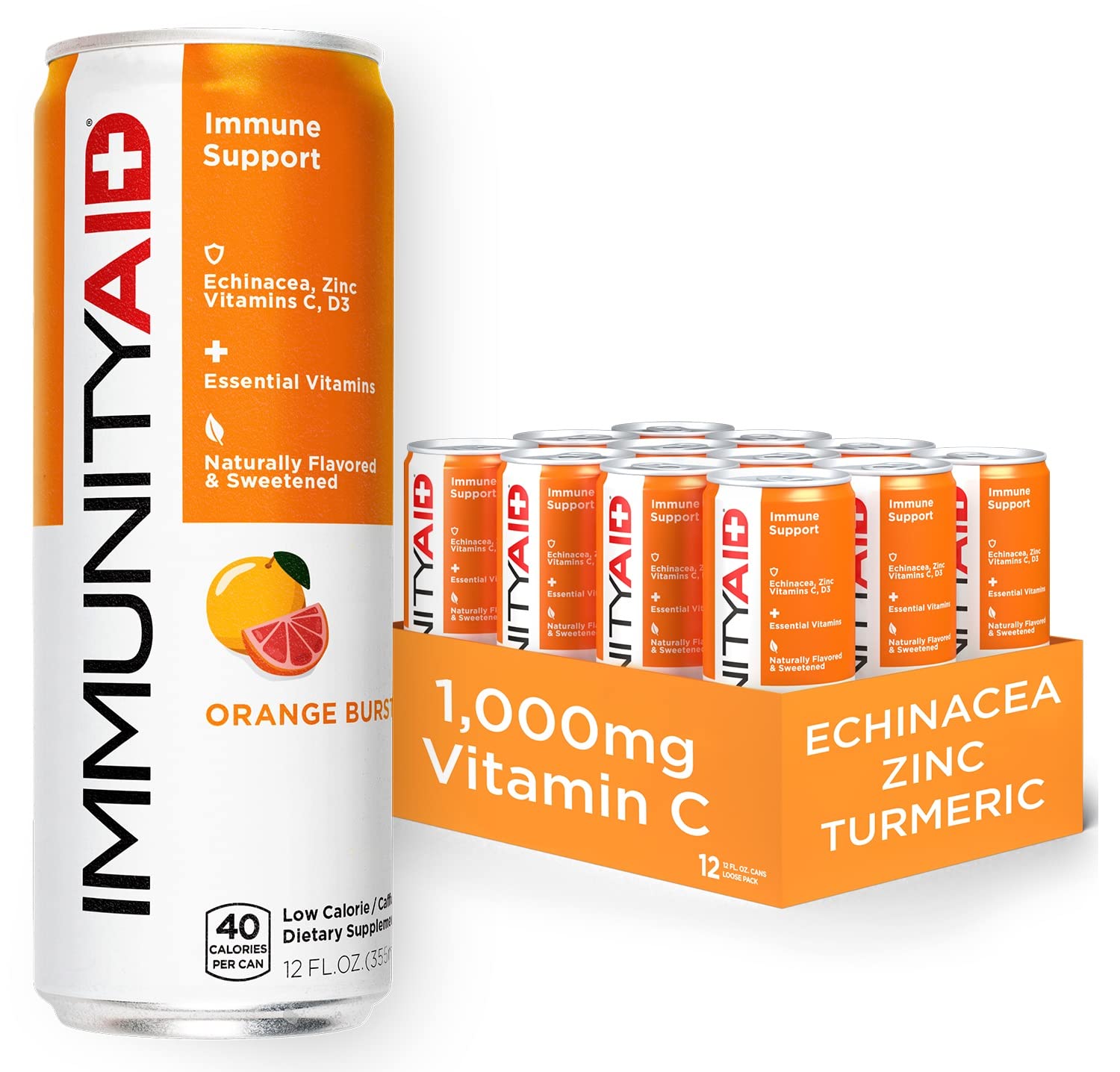 Lifeaid Beverage Co. – ImmunityAid Orange Burst, 12fl – Packung mit 12