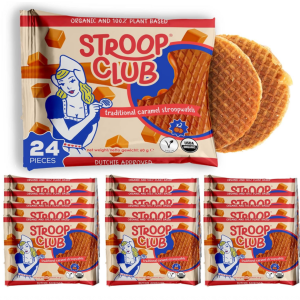 Stroop Club Traditional Karamell Pflanzenbasierte und Bio-Stroopwafels-Box – 12 Packungen x 2-Pack-Gehäuse