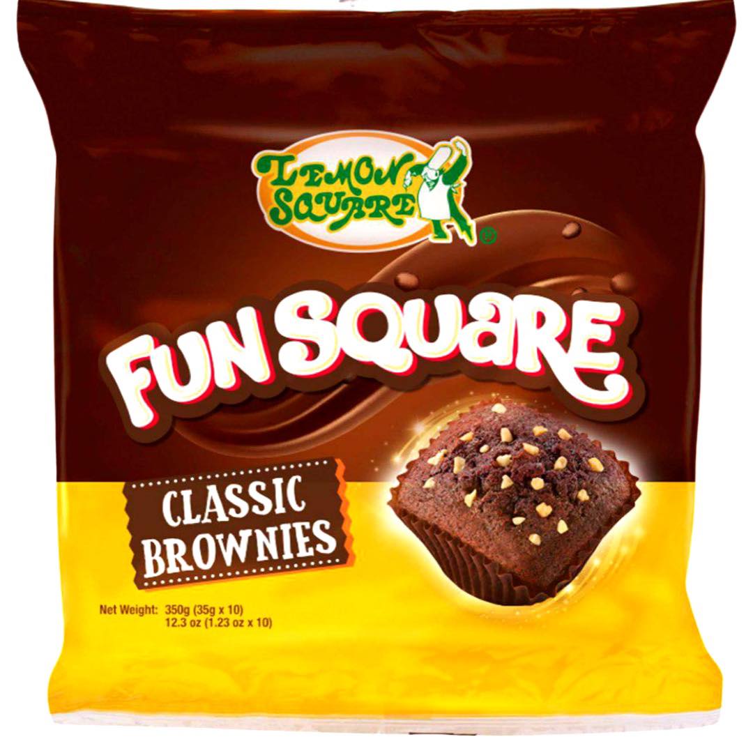 Zitrone quadratisch – Fun quadratisch – Klassische Brownies – 10er Packung – 350 G