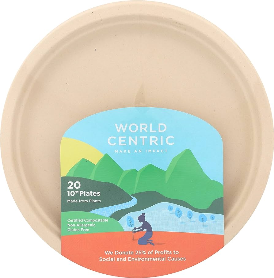 World Centric Plate Compost 10In 20 Stück – (Packung mit 12 Stück)