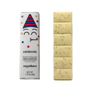Moodibars Celebrate weiße Schokolade Vanille Cupcake mit Streunern – 1,75 Unze