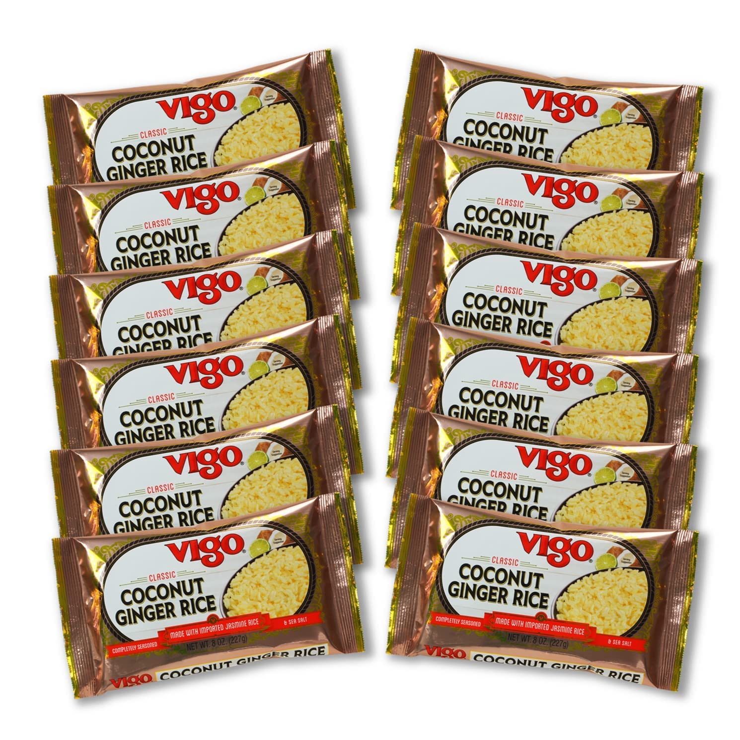 Vigo Reis Kokos Ingwer 8 Oz – Packung mit 12