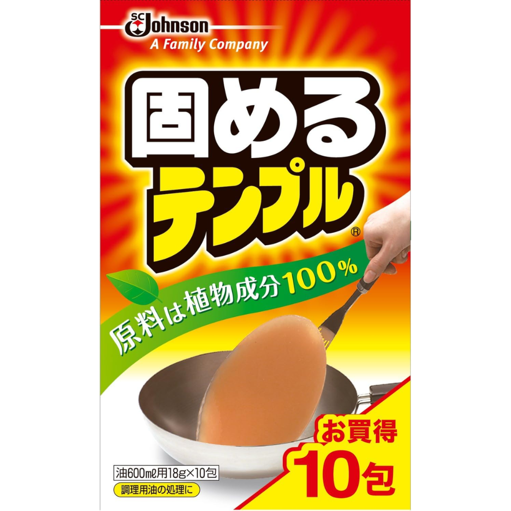 Johnson Oil Solidifier Temple 18g×10 Packung – Verfestigen Sie 600ml Öl pro Packung – Hergestellt in Japan – Tokyo Sakura Mall