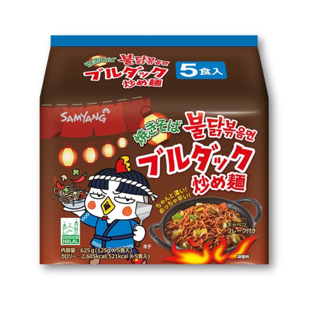 Samyang Buldak Yakisoba Super Würzige Rührnudeln – 5er Packung