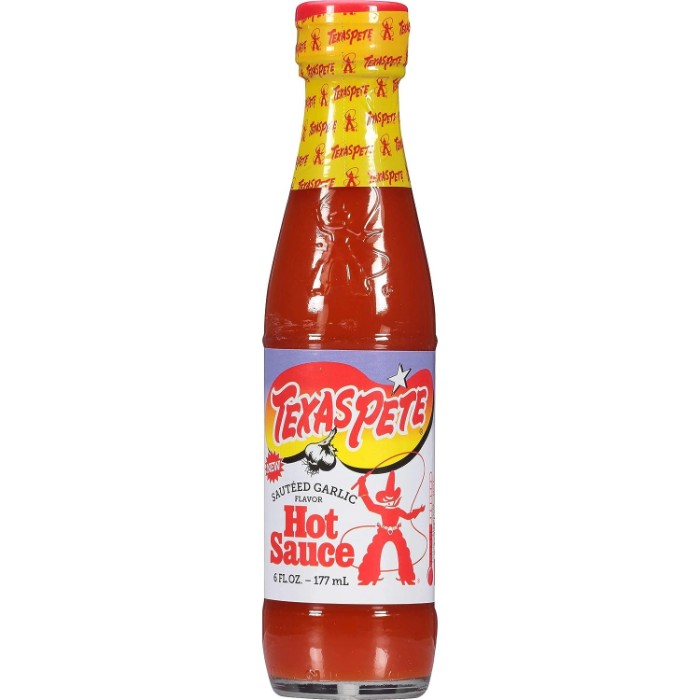 Texas Pete Sauce Hot Knoblauch 6 Oz – Packung mit 12