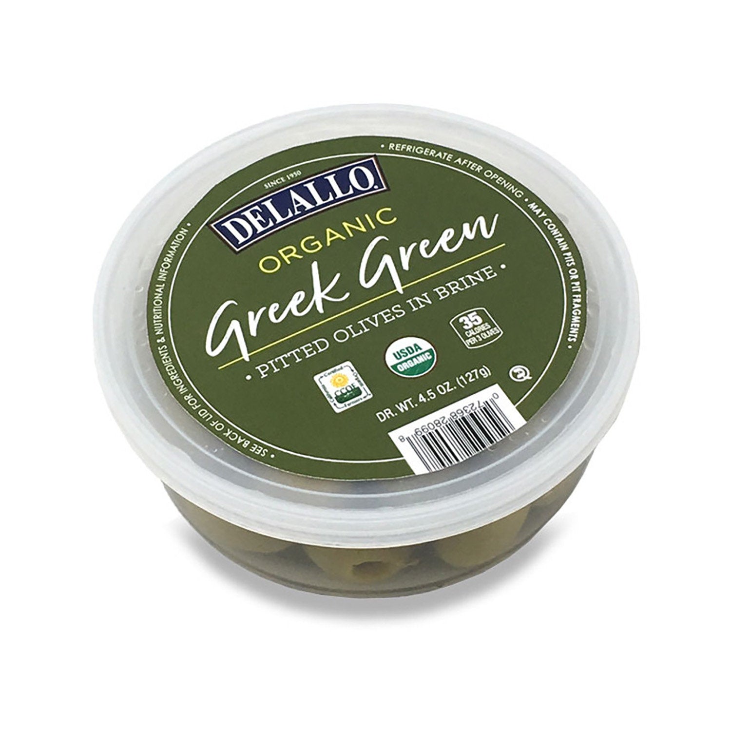 Delallo Oliven grüner Knoblauch gefüllt, 4,5 oz (Packung mit 6)