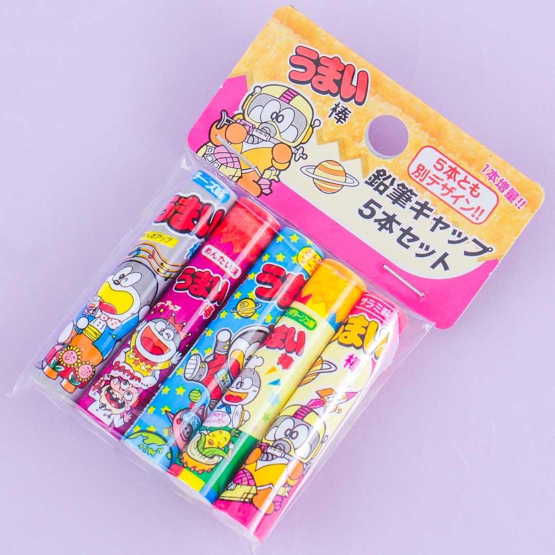 Umaibo Mais Puff Sticks Bleistift Kappe Set