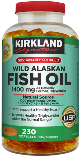 Kirkland Signature Wild Alaskan Fischöl 1400 mg., 230 Kapseln