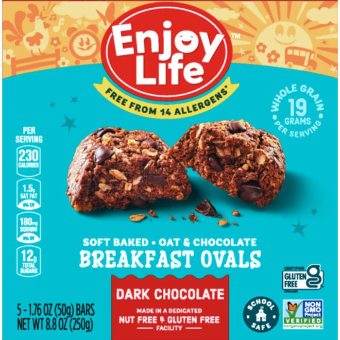 Genießen Sie das Leben – Bar Frühstück oval Dunkle Schokolade 8,8 Oz – 6er Packung
