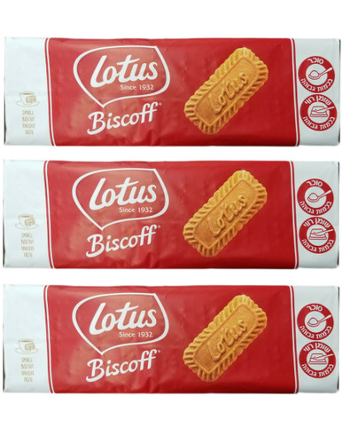 Lotus Biscoff Kosher karamellisierte Kekse, aus Israel importiert, vegan freundlich, 250g (Packung mit 3)