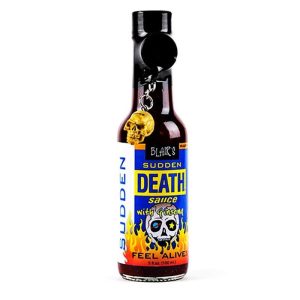 Blair’s Sudden Death Soße mit Ginseng und Schädel Schlüsselkette