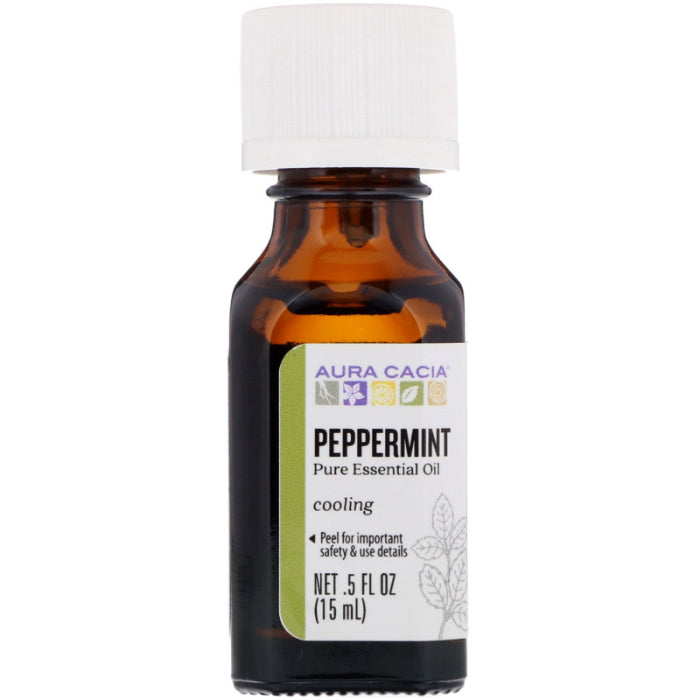 Aura Cacia Ätherisches Öl Pfefferminze, 0,5 oz – Packung mit 1