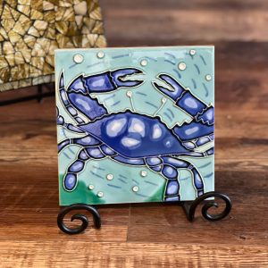Blaue Krabben Fliese Trivet