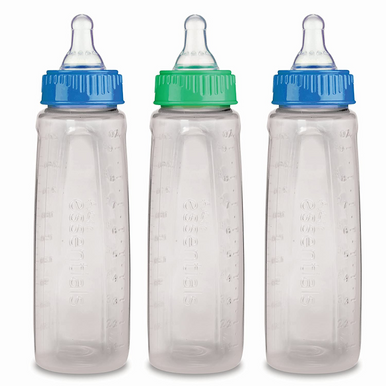 Zuerst Essentials Von NUK 9 Unzen mittel Flow Babyflaschen in Weiß, 3er Packung