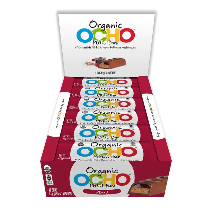 Ocho Süßigkeiten Bar Erdnussbutter & Gelee 1.45 Oz – Packung mit 12 Stück