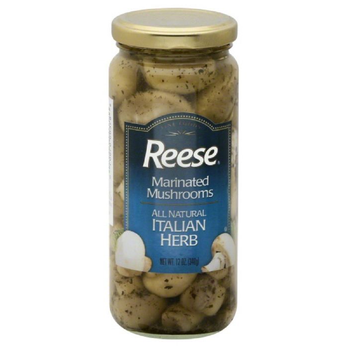 Reese marinierte italienische Kräuterpilze 12 Oz – Packung mit 6
