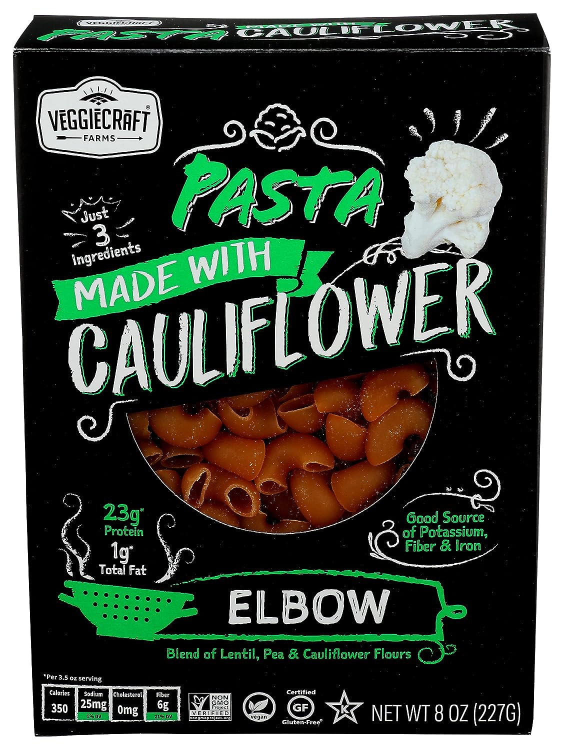Veggiecraft Pasta Ellenbogen Blumenkohl 8 Oz – Packung mit 6