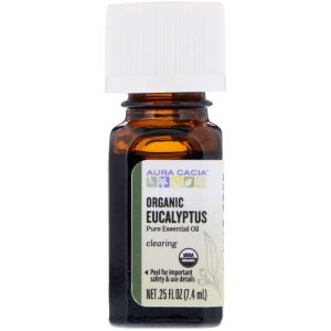 Aura Cacia Ätherisches Öl Bio Eukalyptus, 0,25 oz – Packung mit 1