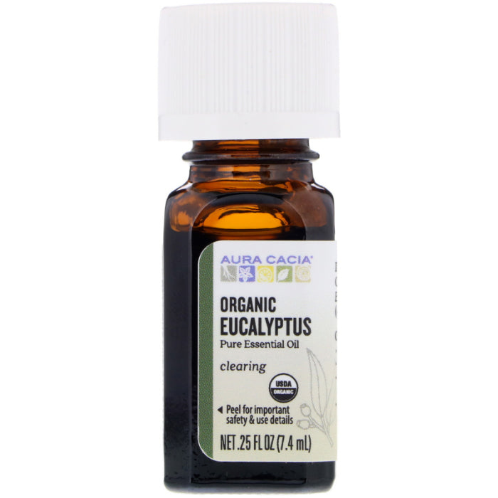 Aura Cacia Ätherisches Öl Bio Eukalyptus, 0,25 oz – Packung mit 1