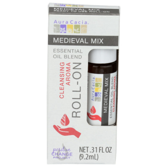 Aura Cacia Ätherisches Öl Roll-On Medieval, 0,31 Fl Oz – 4er Packung