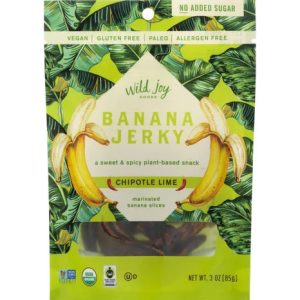Wilde Freude Waren Banane Jerky mit Chipotle Limette 3 Oz – Packung mit 12