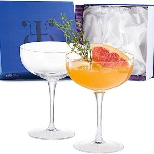 The Wine Savant – luxuriöses mundgeblasenes Premium-Coupe-Gläserset, 2 Stück | 7.4