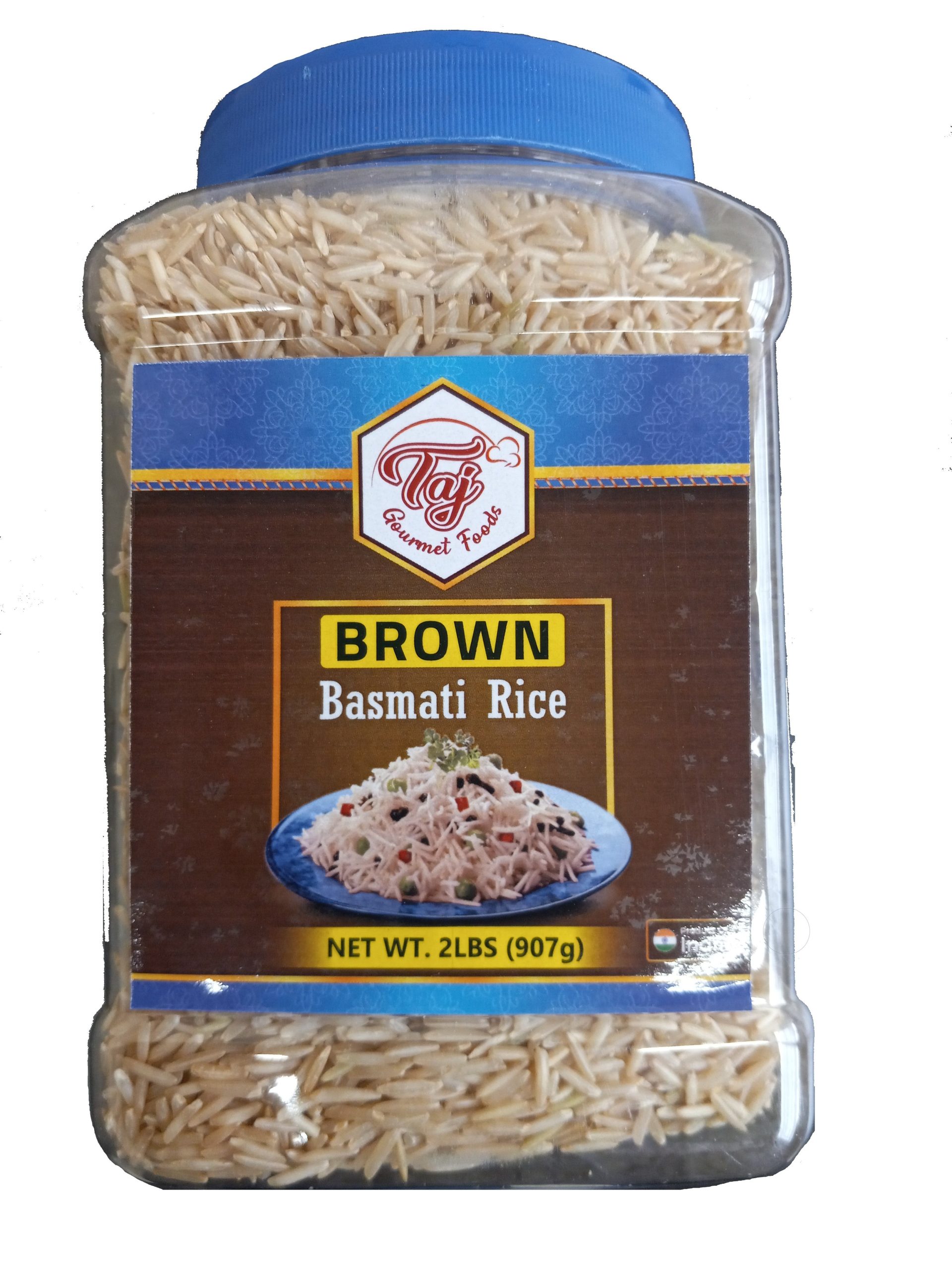 TAJ Braun Basmati Reis, 2lbs (907g) Glas Packung