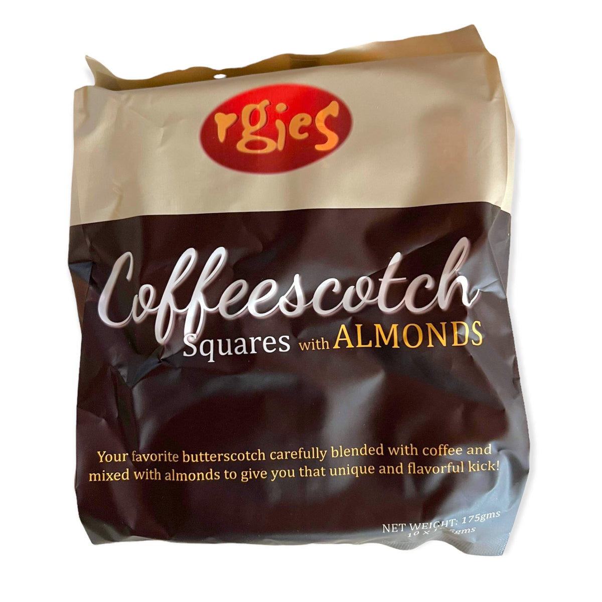 RGIES – Coffeescotch Squares mit Mandeln – 10 Stück – 170 G