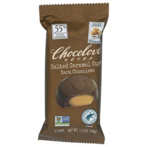 Chocolove dunkle Schokolade gesalzen Karamellbecher, 1,2 Unzen Packung mit 10