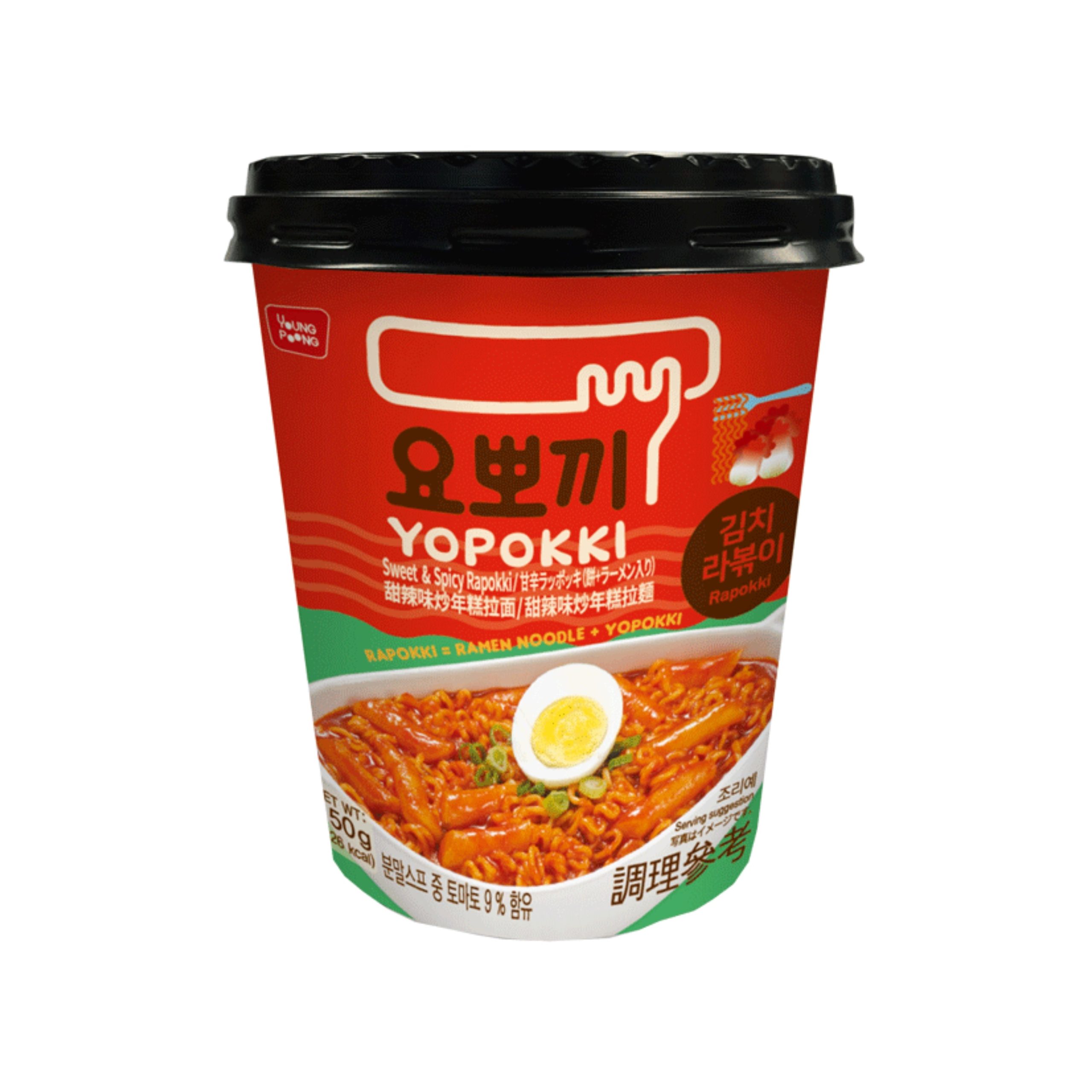 Yopokki Kimchi Rapokki Reiskuchen Tasse (Korea)