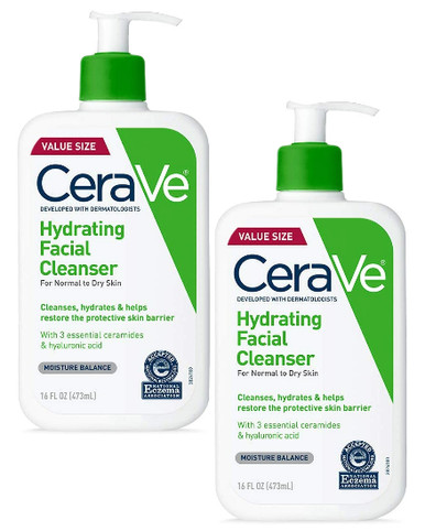 CeraVe Hydrating Facial Cleanser, 16 Unzen (2 Stück)