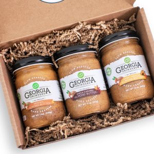 Georgia Grinders Mandelbutter Auswahl: Trio Geschenkbox – 3 Gläser x 12 Unzen
