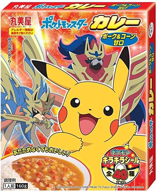 Marumiya, Pokémon Curry, Schweinefleisch & Mais, mit einem Aufkleber, 160g