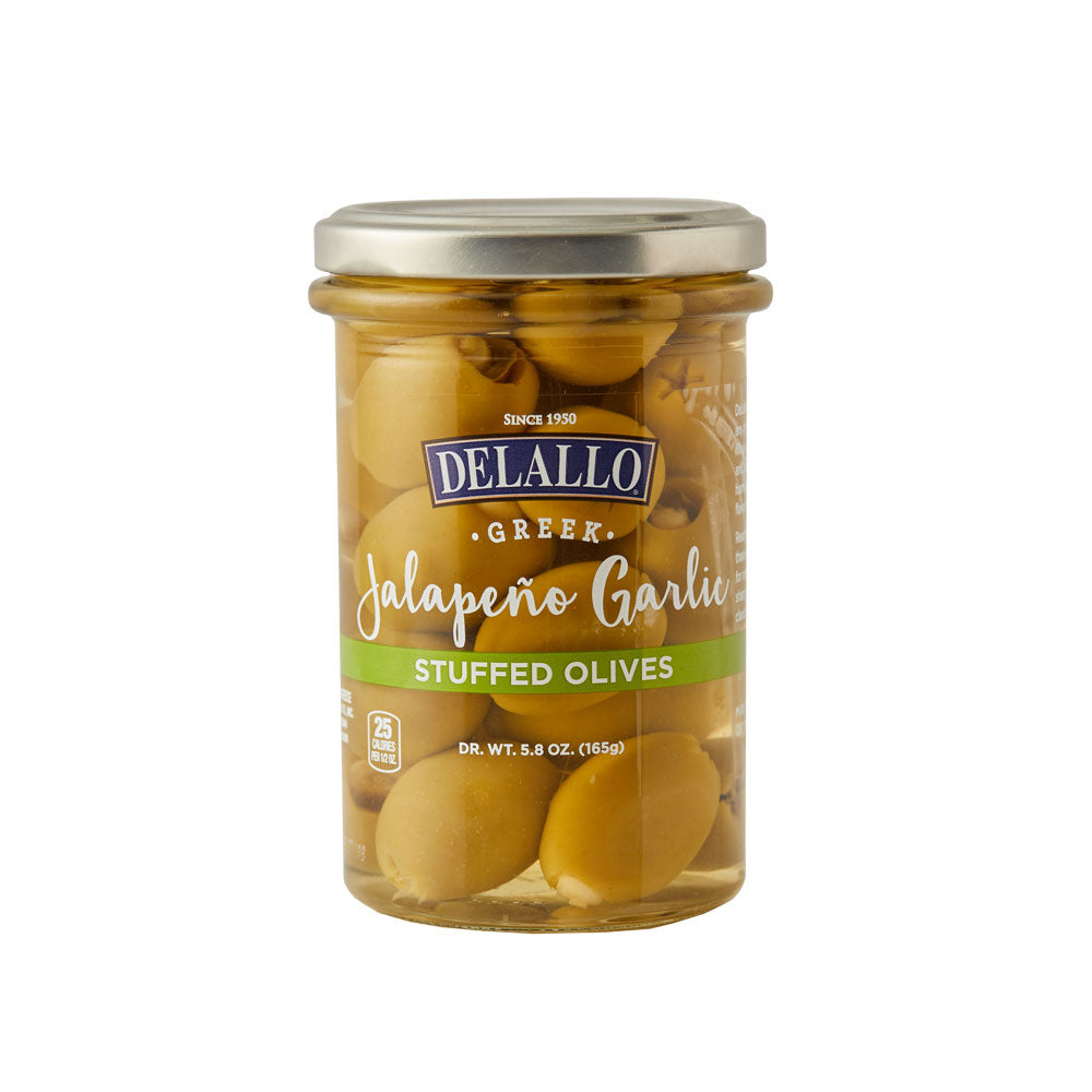 Delallo Oliven Knoblauch & Jalapeño gefüllt, 5 lb (Packung mit 2)