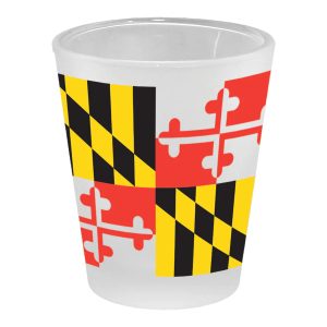 Maryland Flagge erschossen Glas