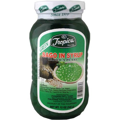 Tropics Sago in Sirup grüne Tapioka Perle – 12 OZ
